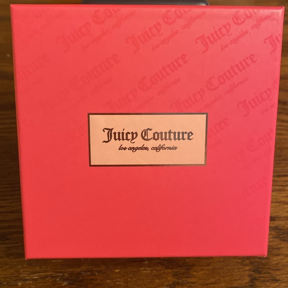 Juicy Couture NWT Love Me Necklace Earring Set Gold Bow Rhinestone Heart Pearl - Picture 2 of 4